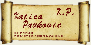Katica Pavković vizit kartica